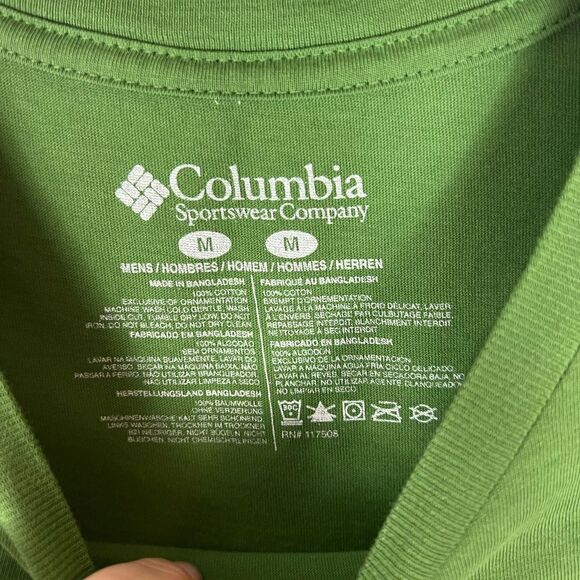 Columbia Green Mens Short Sleeve Shirt M - Picture 2 of 3